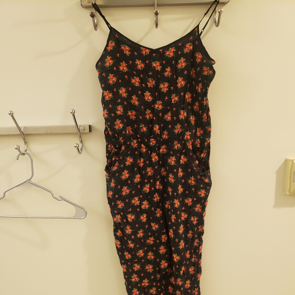 Black and Orange Floral Jumpsuit